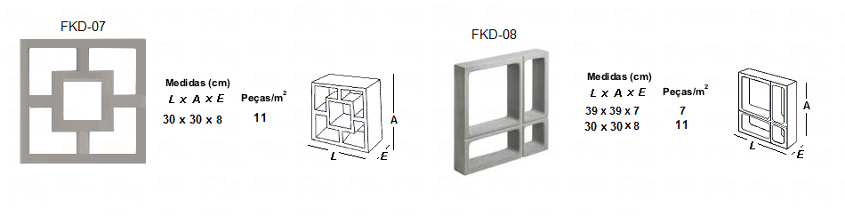 -FK - ELEMENTOS VAZADOS EM CONCRETO DECORATIVOS