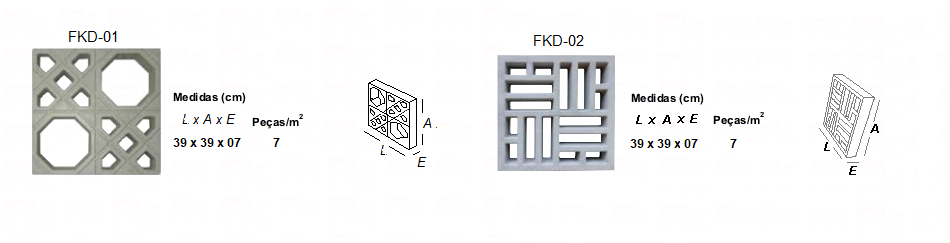 -FK - ELEMENTOS VAZADOS DE CONCRETO DECORATIVOS