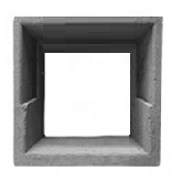 Elemento vazado de concreto um furo quadrado com rebaixo